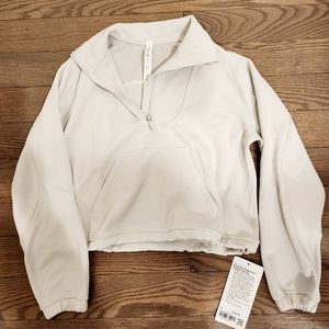 Lululemon softstreme brushed 1/2 half zip bone